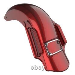 Hard Candy Hot Rod Red Flake Dominator Stretched Rear Fender Fits 2014+ Harley