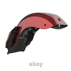 Hard Candy Hot Rod Red Flake Dominator Stretched Rear Fender Fits 2014+ Harley