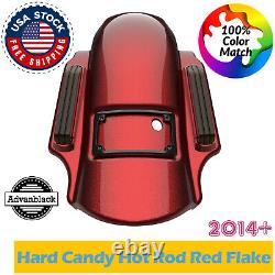 Hard Candy Hot Rod Red Flake Dominator Stretched Rear Fender Fits 2014+ Harley