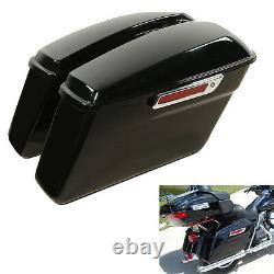 Hard Saddle Bags Trunk With Latch key Fit For Harley Touring Road King Glide 93-13