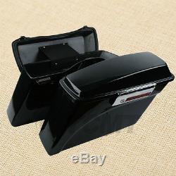 Hard Saddle bags Trunk with Lid Latch Key For Harley Touring Road King 1994-2013