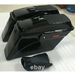 Hard Saddlebag Trunk With Speaker Lid Latch Key For Harley Touring Road King 94-13