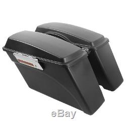 Hard Saddlebags Bag Trunk with Lid Latch Keys For Harley Touring Road King 94-13