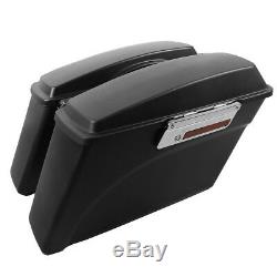 Hard Saddlebags Bag Trunk with Lid Latch Keys For Harley Touring Road King 94-13