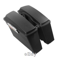 Hard Saddlebags Bag Trunk with Lid Latch Keys For Harley Touring Road King 94-13