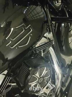 Harley CVO custom metal tank emblems Black Contrast cut (set of 2) for touring