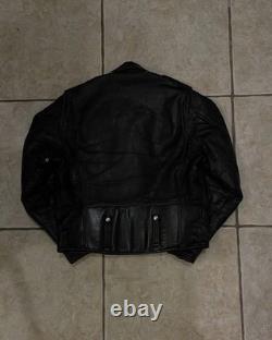Harley Davidson Jacket Mens 42 Regular Black Leather AMF Cycle Champ Vintage