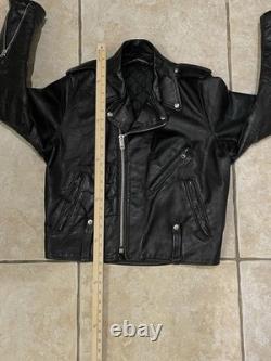 Harley Davidson Jacket Mens 42 Regular Black Leather AMF Cycle Champ Vintage