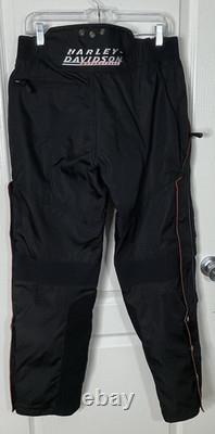 Harley Davidson Motorcycle Riding Pants Mens Medium Black Nylon Waterproof Biker