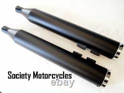 Harley Davidson Revolver Slip-On Mufflers Exhaust Pipes Black HD Touring Dresser