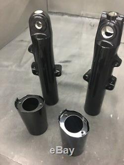 Harley Davidson STREET GLIDE Lower Fork Tube Sliders Legs 2014-2020 GLOSS BLACK