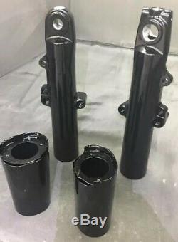 Harley Davidson STREET GLIDE Lower Fork Tube Sliders Legs 2014-2020 GLOSS BLACK