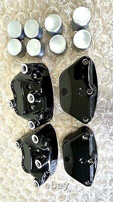 Harley Gloss Black Front Calipers TOURING FLHX 2000-2007 Street Glide Road King