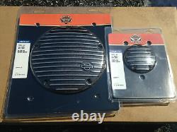 Harley OEM Origi Black Fin Derby AND Timer Cover Twin Cam Dyna Touring Softail