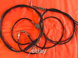 Harley Touring 96-07 Black Extended Cable Kit Ape Hanger 16-18