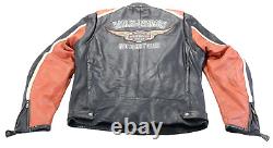 Harley davidson mens jacket XL Tall XLT black leather Classic Cruiser armor bar