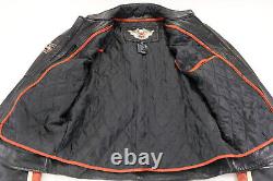 Harley davidson mens jacket XL Tall XLT black leather Classic Cruiser armor bar