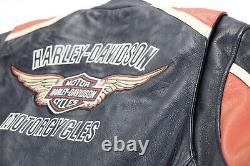 Harley davidson mens jacket XL Tall XLT black leather Classic Cruiser armor bar