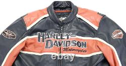 Harley davidson mens jacket XL Tall XLT black leather Classic Cruiser armor bar