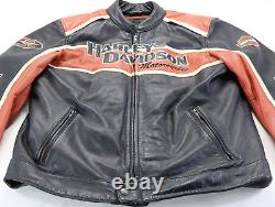 Harley davidson mens jacket XL Tall XLT black leather Classic Cruiser armor bar