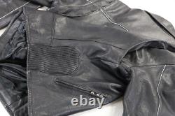 Harley davidson mens jacket XL black leather 100th Anniversary 1903-2003 bar zip