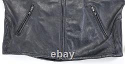 Harley davidson mens jacket XL black leather 100th Anniversary 1903-2003 bar zip