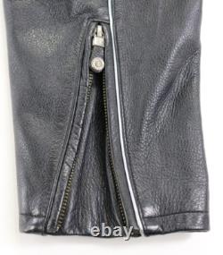 Harley davidson mens jacket XL black leather 100th Anniversary 1903-2003 bar zip