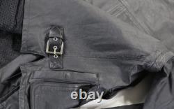 Harley davidson mens jacket vest L black leather nylon pockets convertible bar