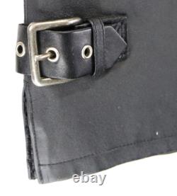 Harley davidson mens jacket vest L black leather nylon pockets convertible bar