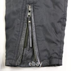 Harley davidson mens jacket vest L black leather nylon pockets convertible bar