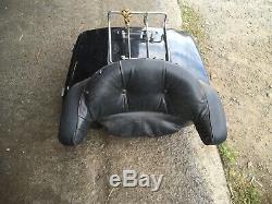 Harley tour pack flh flt flhtc black luggage trunk with backrest pad