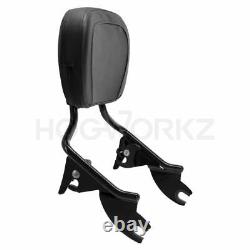 Hogworkz Black Detachable Shorty Sissy Bar Backrest Harley Touring'09-'19