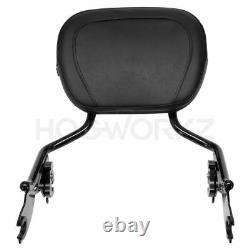 Hogworkz Black Detachable Shorty Sissy Bar Backrest Harley Touring'09-'19