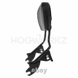 Hogworkz Black Detachable Shorty Sissy Bar Backrest Harley Touring'09-'19