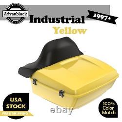 INDUSTRIAL YELLOW Advanblack Rushmore King Tour Pak Pack For 97+ Harley/Softail