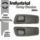 Industrial Gray Denim 6x9 Saddlebag Speaker Lids Audio Cover Fits For Harley 14+