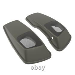 Industrial Gray Denim 6x9 Saddlebag Speaker Lids Audio Cover Fits for Harley 14+