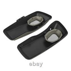 Industrial Gray Denim 6x9 Saddlebag Speaker Lids Audio Cover Fits for Harley 14+