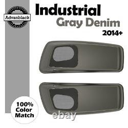 Industrial Gray Denim 6x9 Saddlebag Speaker Lids Audio Cover Fits for Harley 14+