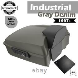 Industrial Gray Denim Rushmore Chopped Tour Pack Fits Harley Touring/Softail