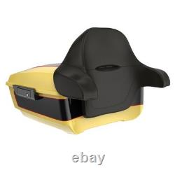 Industrial YellowithVivid Black King Tour Pack Black Hinges Latch Fits 97+ Harley