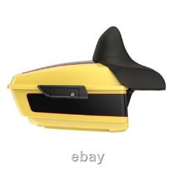 Industrial YellowithVivid Black King Tour Pack Black Hinges Latch Fits 97+ Harley