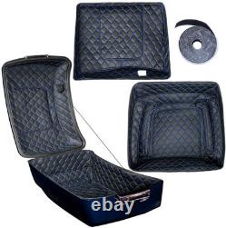 Industrial YellowithVivid Black King Tour Pack Black Hinges Latch Fits 97+ Harley