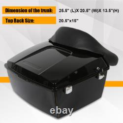King Pack Trunk & Backrest For Harley Davidson Touring Street Road Glide 97-13