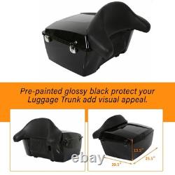 King Pack Trunk & Backrest For Harley Davidson Touring Street Road Glide 97-13