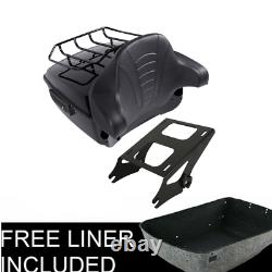 King Pack Trunk Backrest Mount Top Rack Fit For Harley Tour Pak Touring 14-21 US