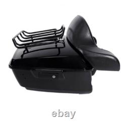 King Pack Trunk Backrest Rack & Plate Fit For Harley Tour Pak Road King 14-25 24
