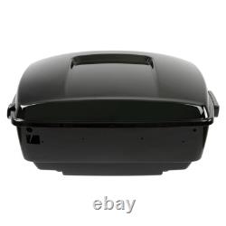 King Pack Trunk Backrest Rack & Plate Fit For Harley Tour Pak Road King 14-25 24