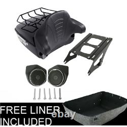 King Pack Trunk Rack Backrest WithSpeaker Fit For Harley Tour Pak Touring 14-21 19