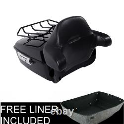 King Pack Trunk With Black Rack Backrest Fit For Harley Tour Pak Touring 2014-2020